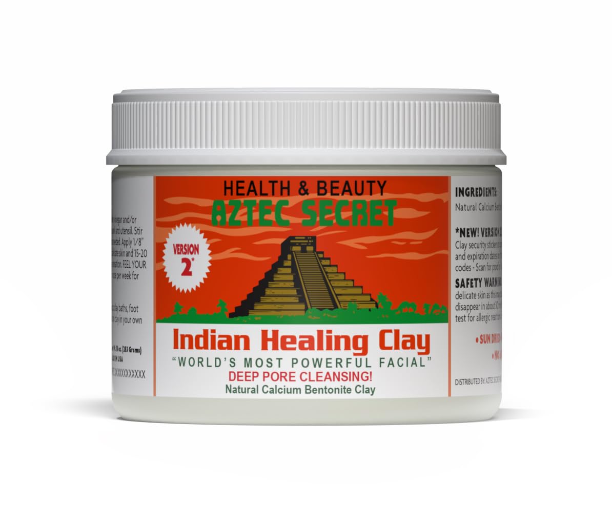 Aztec Secret Indian Healing Clay 10oz jar front view