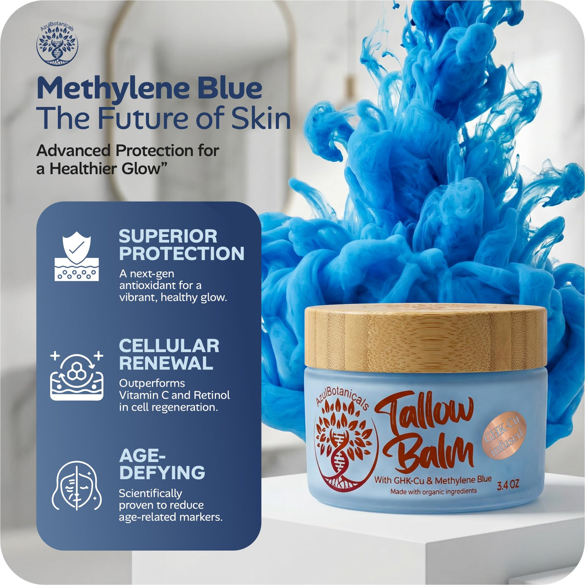AzulBotanicals GHK-Cu Copper Tallow Balm packaging