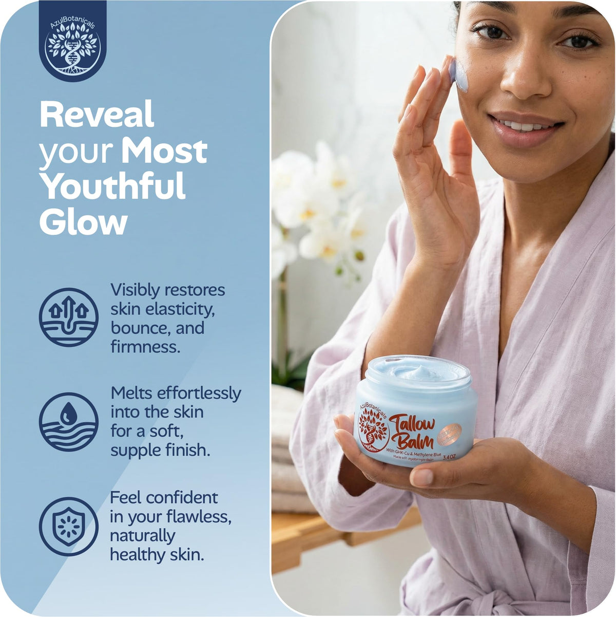 AzulBotanicals GHK-Cu Copper Tallow Balm with natural background