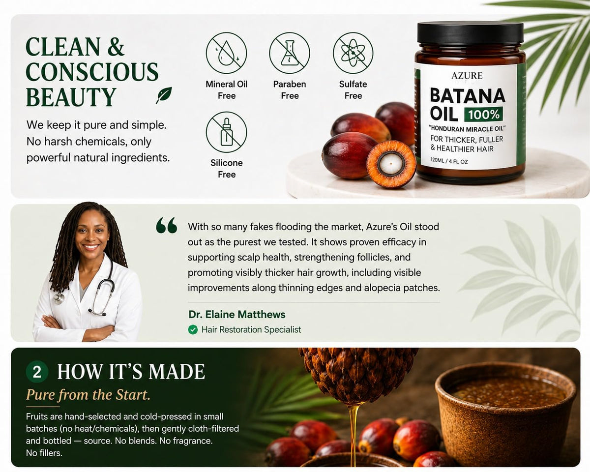 AZURE BOUTIQUE Batana Oil Paste application on hair