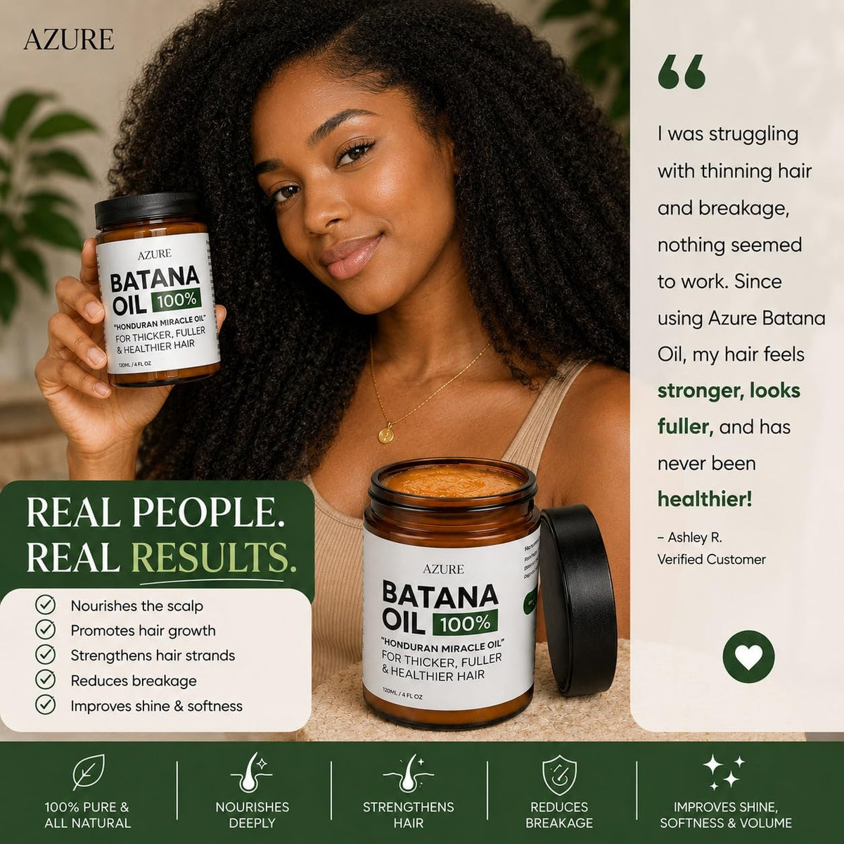 AZURE BOUTIQUE Batana Oil Paste with a measuring spoon