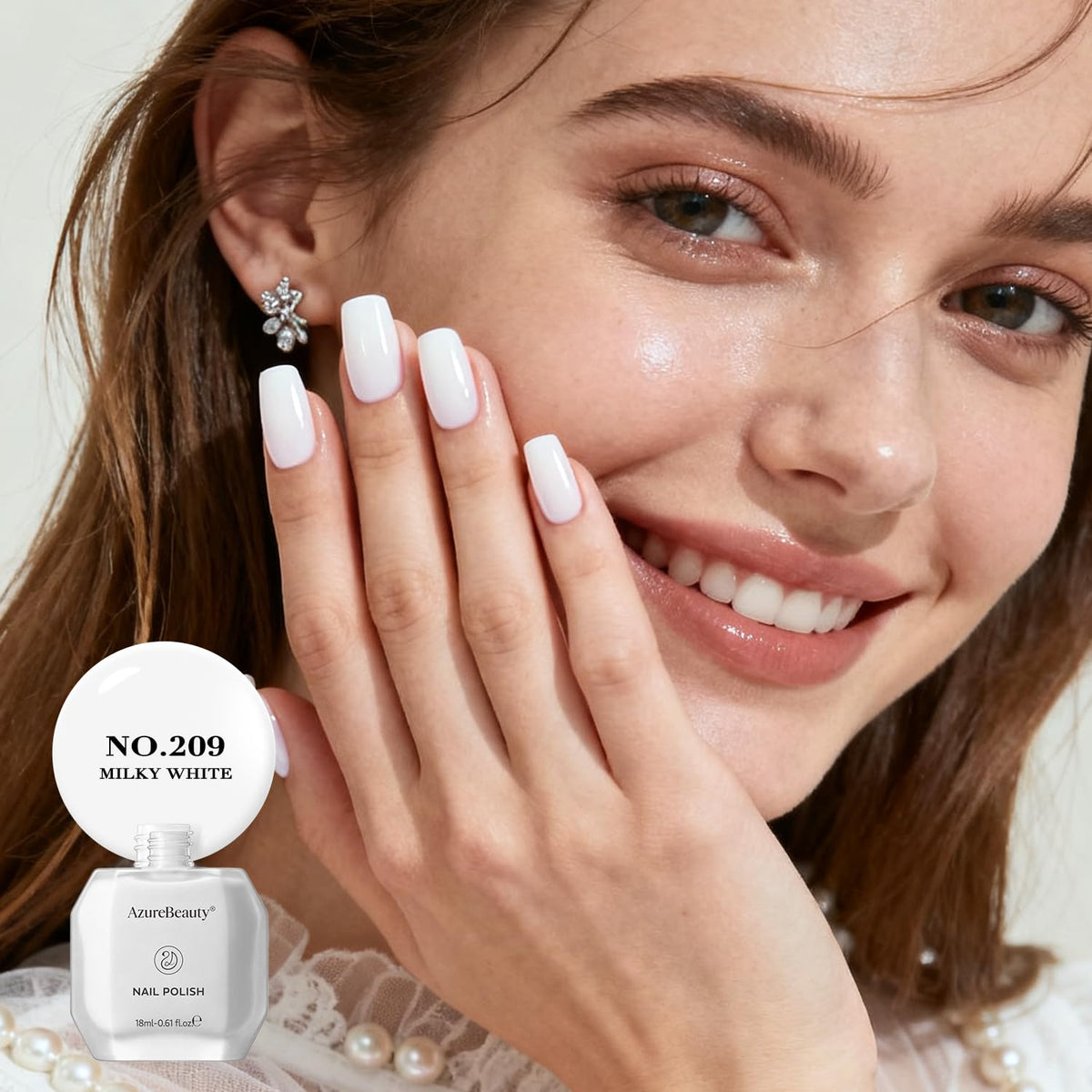 AZUREBEAUTY 18ml Milky White Nail Polish packaging