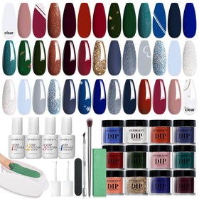 AZUREBEAUTY 31Pcs Dip Powder Nail Kit with 20 colours and tools