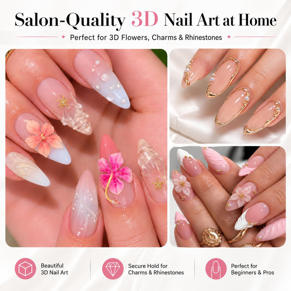 AZUREBEAUTY 3D Gel Nail Art application on nails