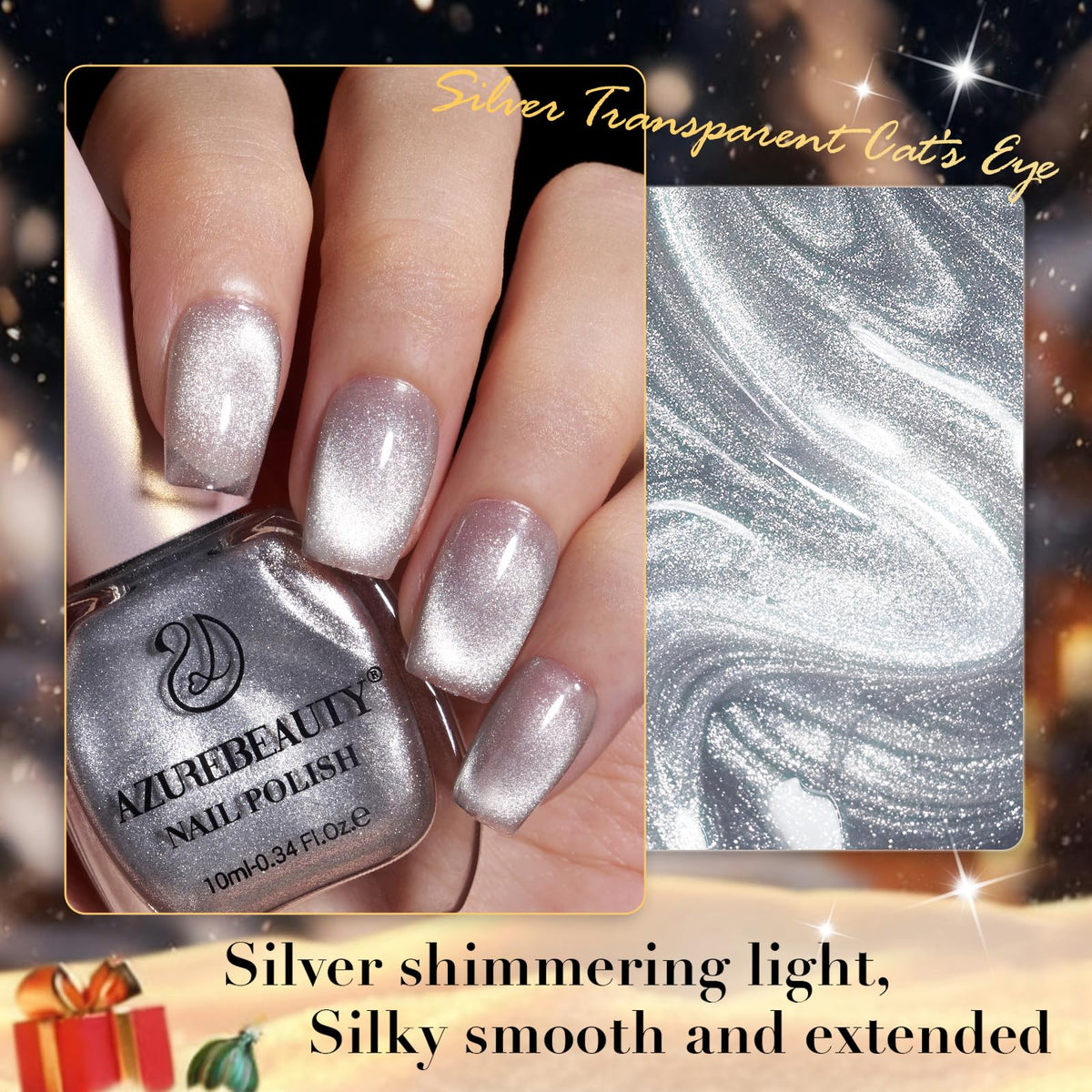 AZUREBEAUTY Cat Eye Nail Polish in use during manicure