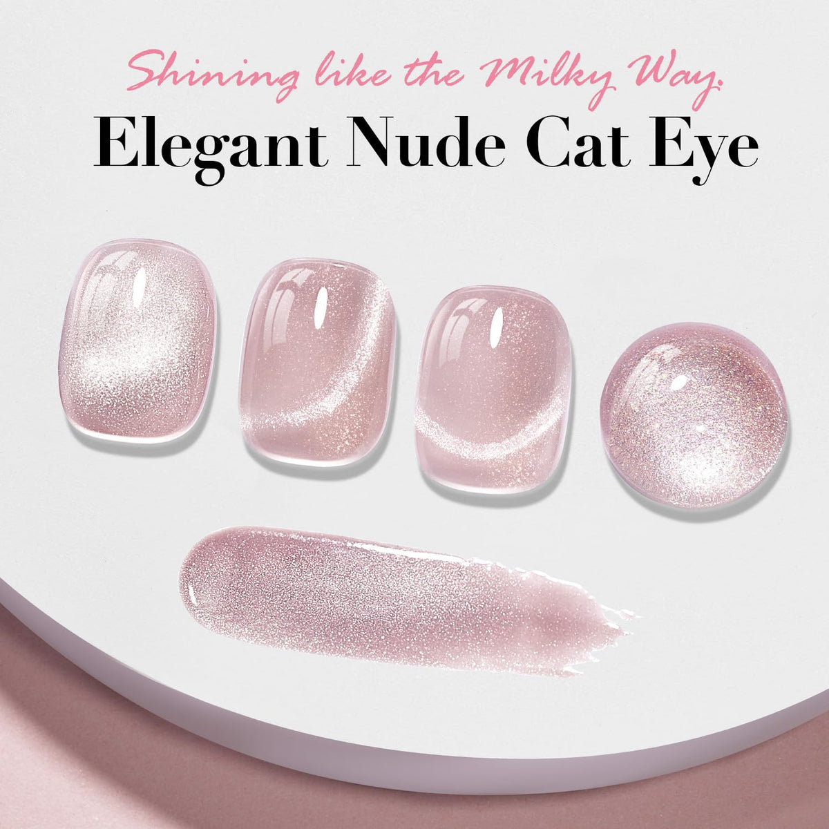 AZUREBEAUTY Cat Eye Nail Polish Pink application on nails