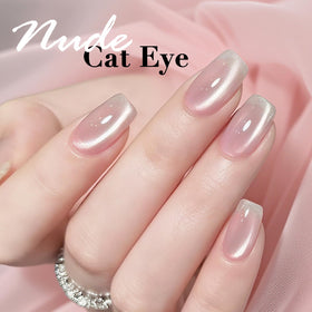 AZUREBEAUTY Cat Eye Nail Polish Pink bottle with sparkles