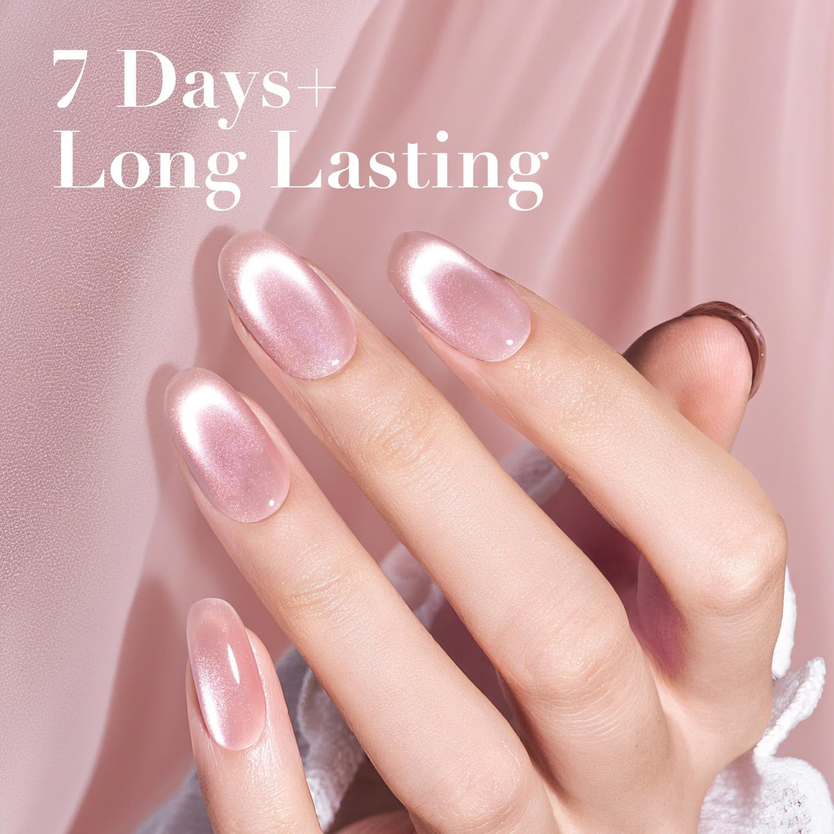 AZUREBEAUTY Cat Eye Nail Polish Pink glossy finish
