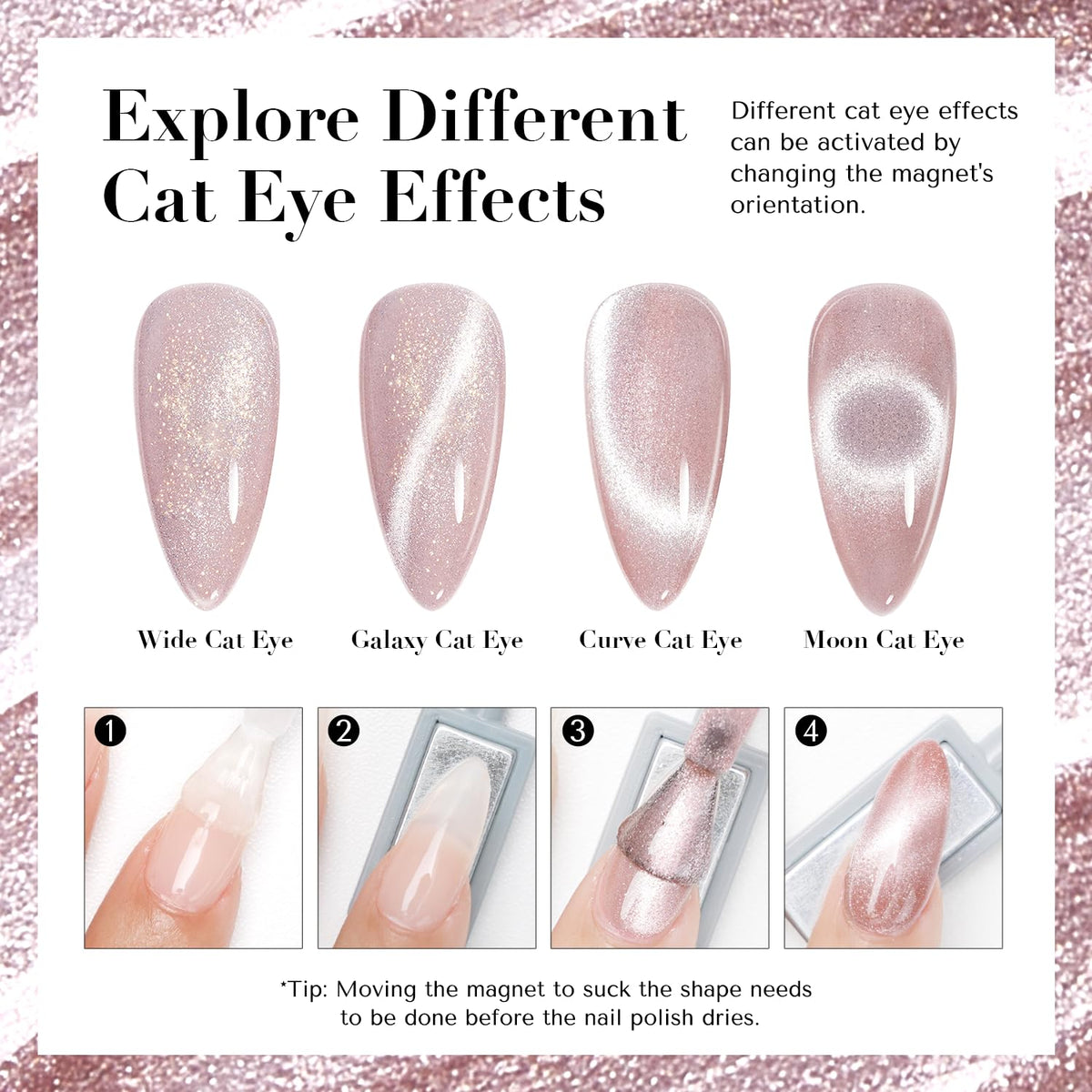 AZUREBEAUTY Cat Eye Nail Polish Pink packaging
