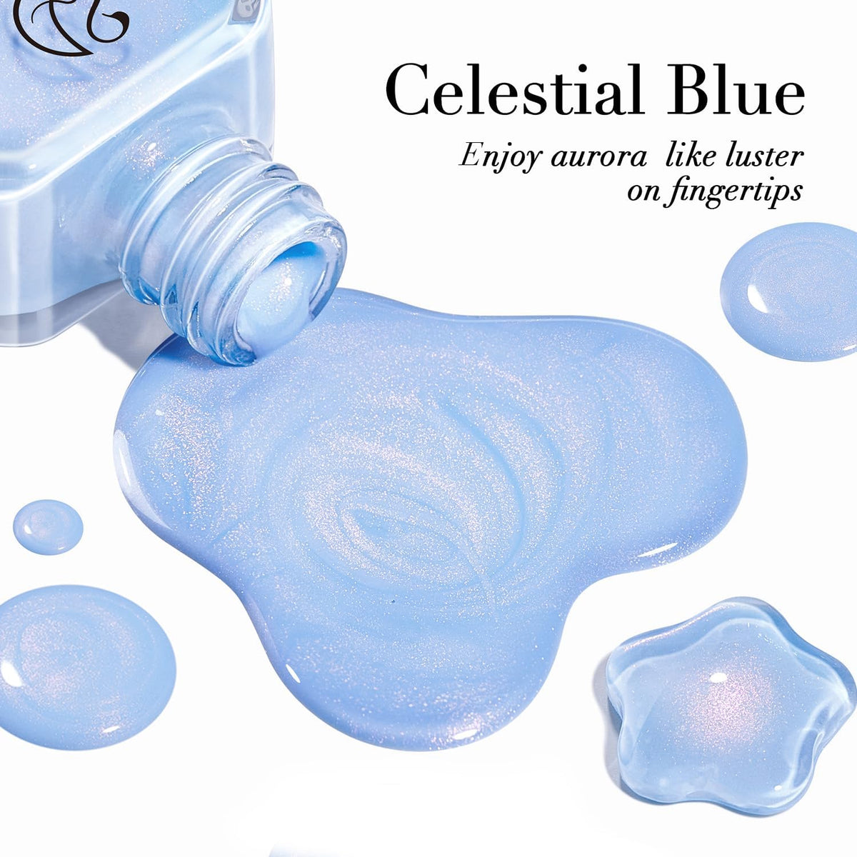 AZUREBEAUTY Celestial Blue Nail Polish swatch on nails