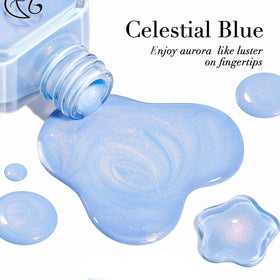AZUREBEAUTY Celestial Blue Nail Polish swatch on nails