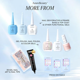 AZUREBEAUTY Celestial Blue Nail Polish with decorative elements