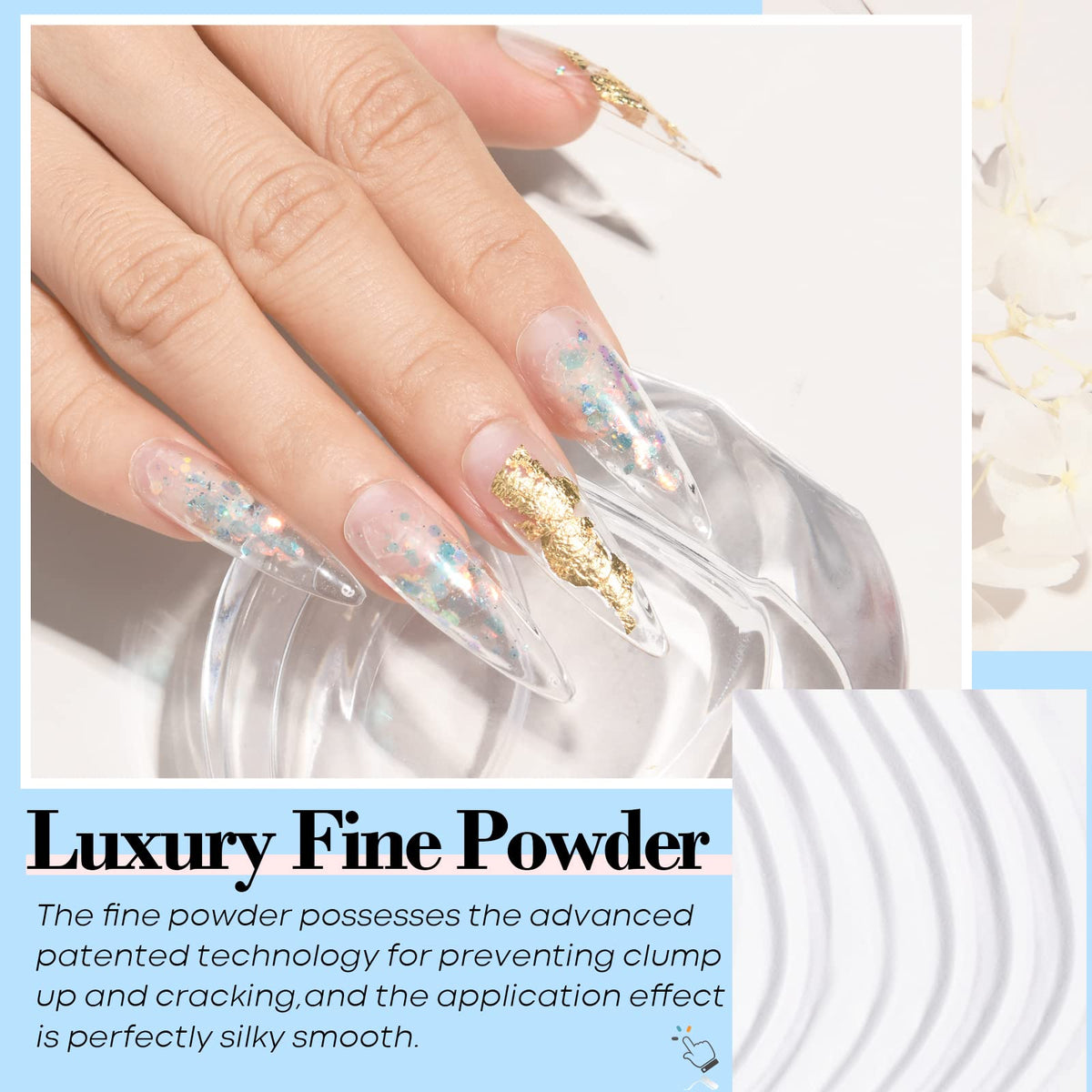 AZUREBEAUTY Clear Dipping Nail Powder natural finish