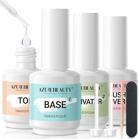 AZUREBEAUTY Dip Powder Liquid Set 15ml Base coat and Top coat bottles