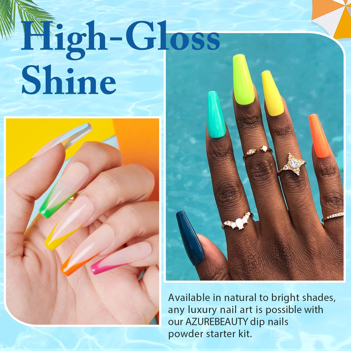 AZUREBEAUTY dip powder liquids including base coat and top coat