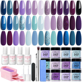 AZUREBEAUTY Dip Powder Nail Kit 31 Pcs with 20 colors
