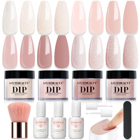 AZUREBEAUTY Dip Powder Nail Kit front view with all components