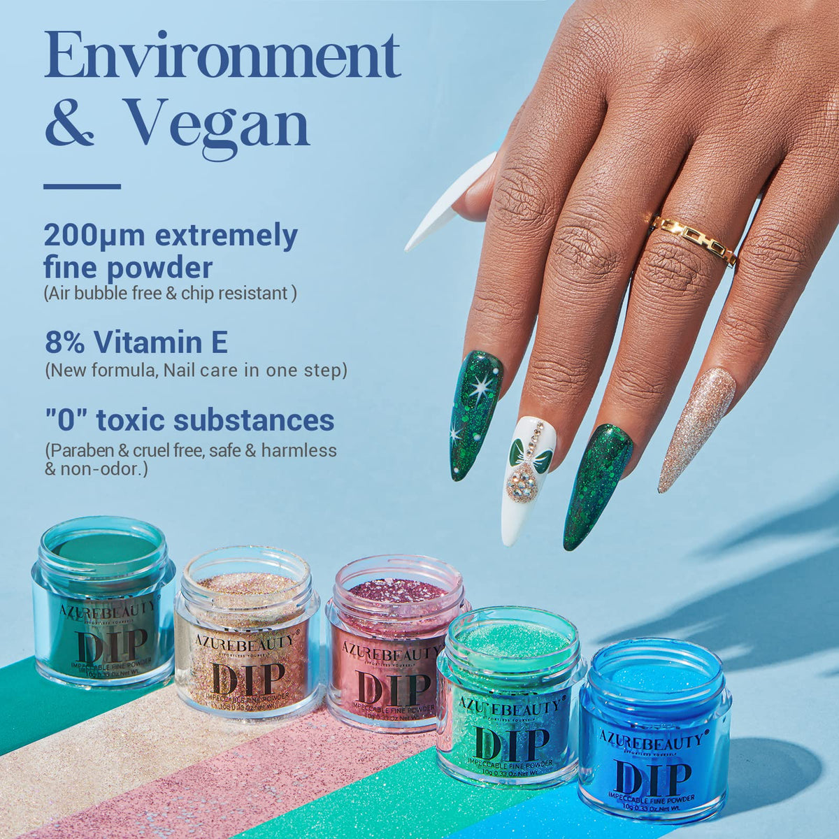 AZUREBEAUTY Dip Powder Nail Kit packaging