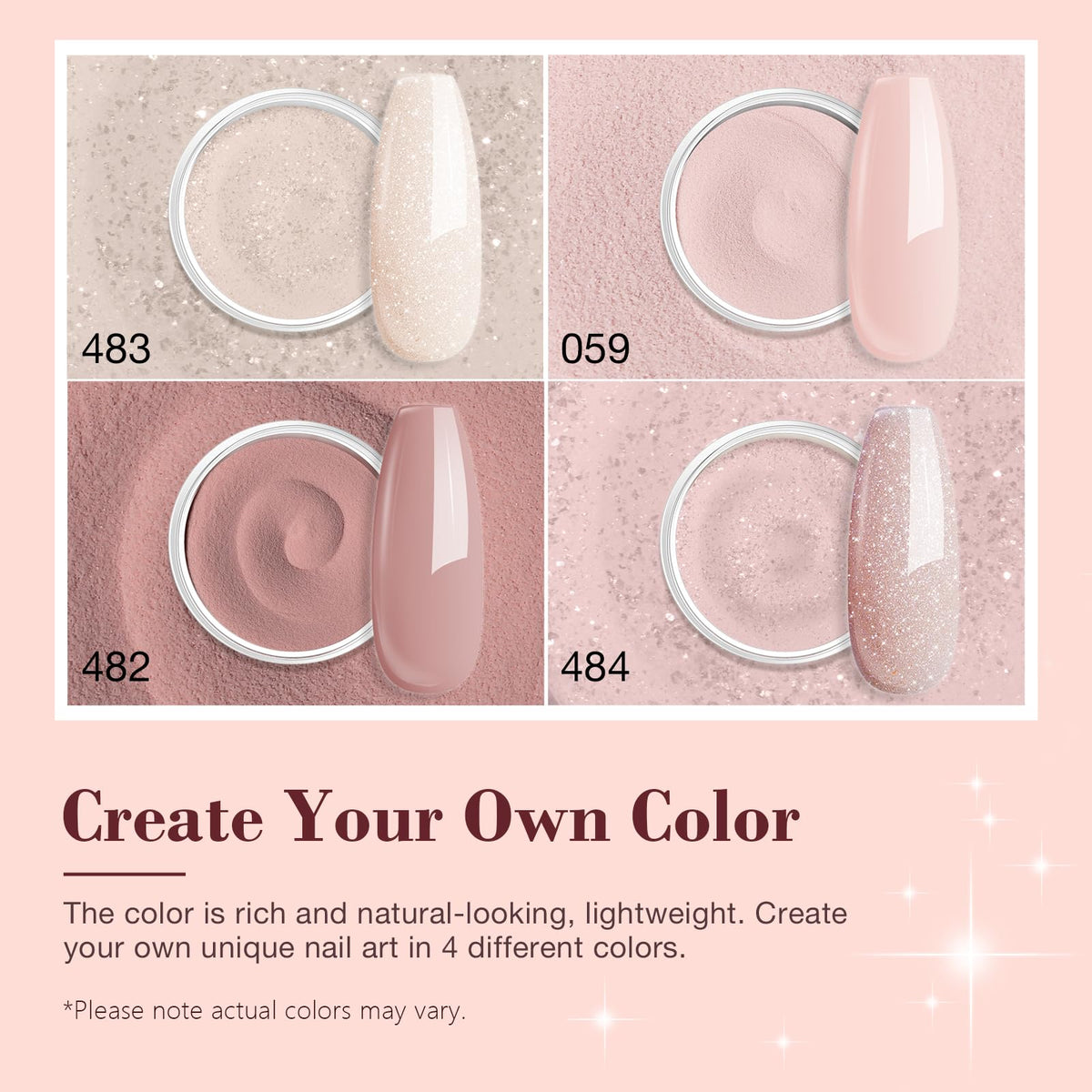 AZUREBEAUTY Dip Powder Nail Kit showing the four dip powder colours