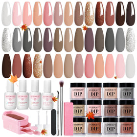 AZUREBEAUTY Dip Powder Nail Kit with 20 shades and tools