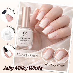 AZUREBEAUTY Milky White Nail Polish bottle side view