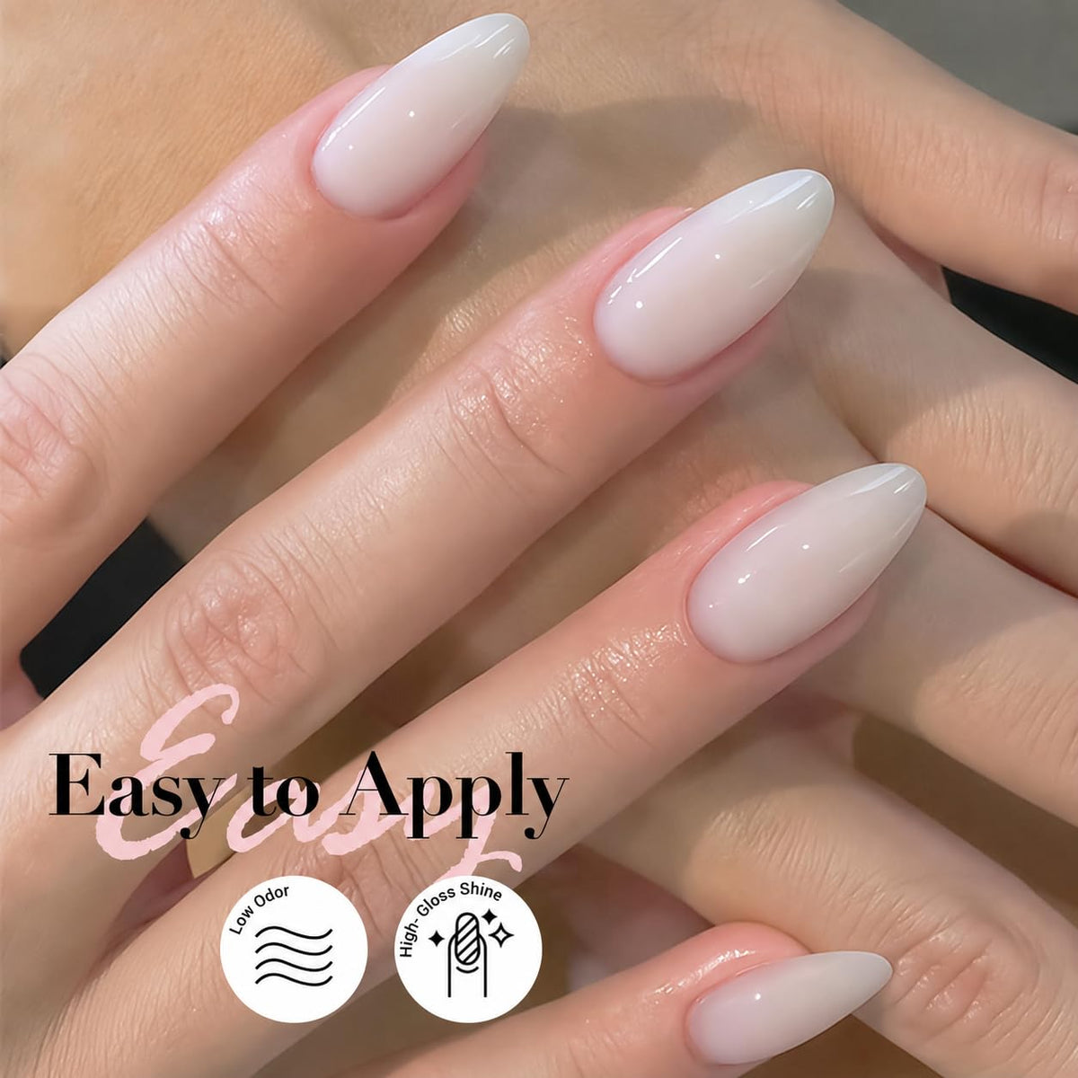 AZUREBEAUTY Milky White Nail Polish glossy finish close-up