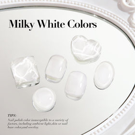 AZUREBEAUTY Milky White Nail Polish in nail art setup