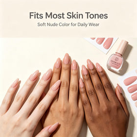 AZUREBEAUTY Nude Pink Shimmer Nail Polish with nail art tools