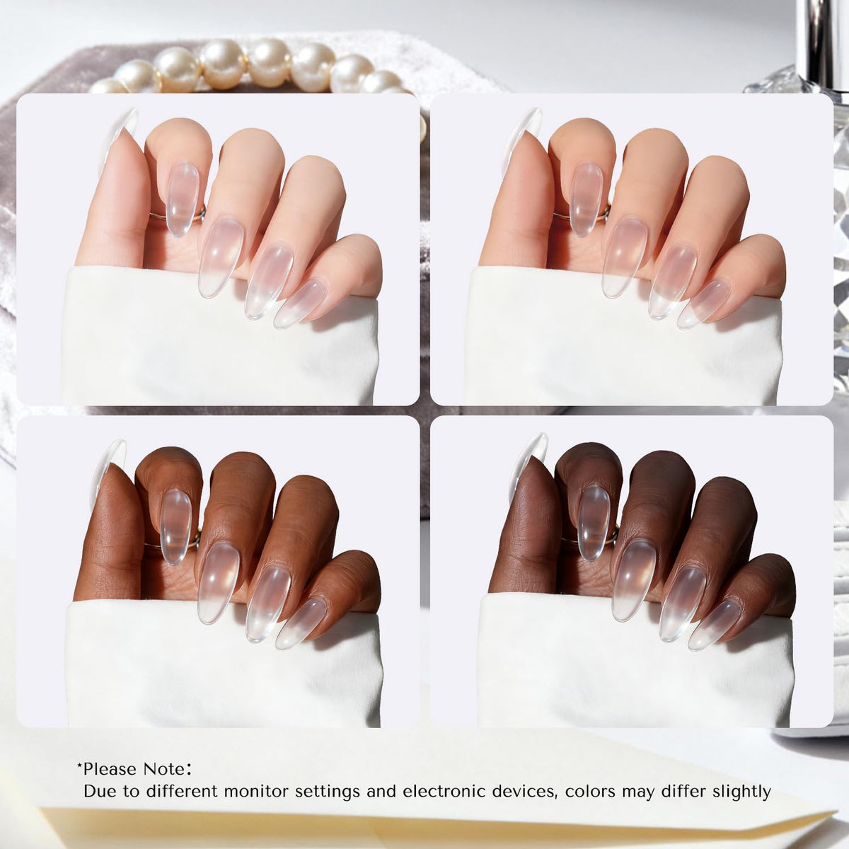 AZUREBEAUTY Pro 60g Clear Dip Powder application process