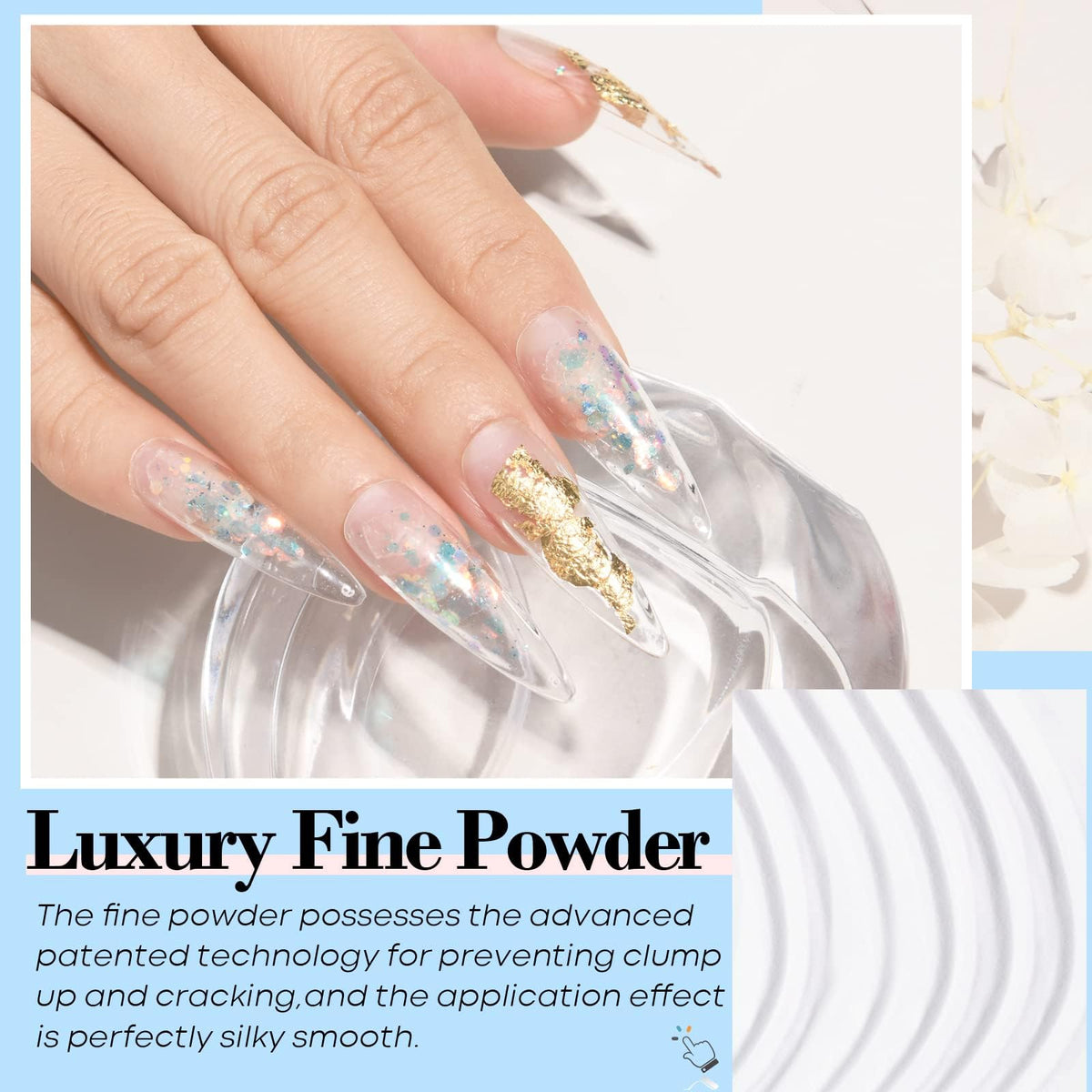 AZUREBEAUTY Pro 60g Clear Dip Powder close-up