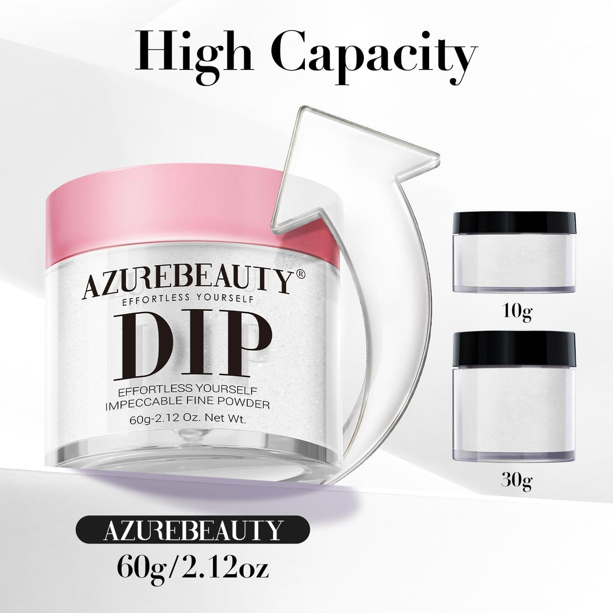 AZUREBEAUTY Pro 60g Clear Dip Powder with nail art tools