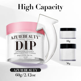 AZUREBEAUTY Pro 60g Clear Dip Powder with nail art tools