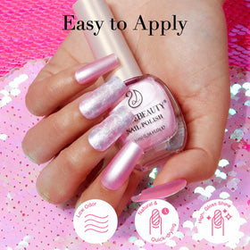 AZUREBEAUTY Shimmery Rose Pink Nail Polish packaging