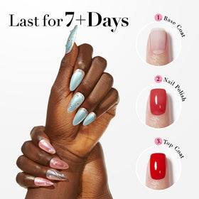 AZUREBEAUTY Shimmery Rose Pink Nail Polish with nail art tools