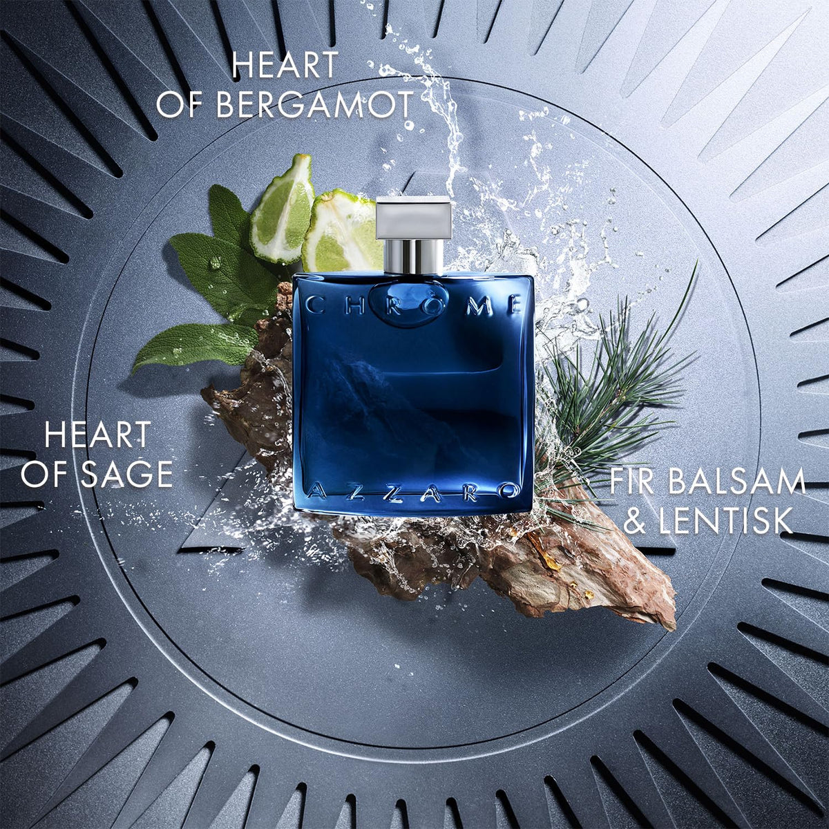 Azzaro Chrome Parfum bottle side view showcasing design