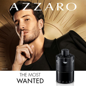 Azzaro The Most Wanted Eau de Parfum Intense bottle on a stylish surface
