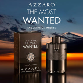 Azzaro The Most Wanted Eau de Parfum Intense bottle with a black background
