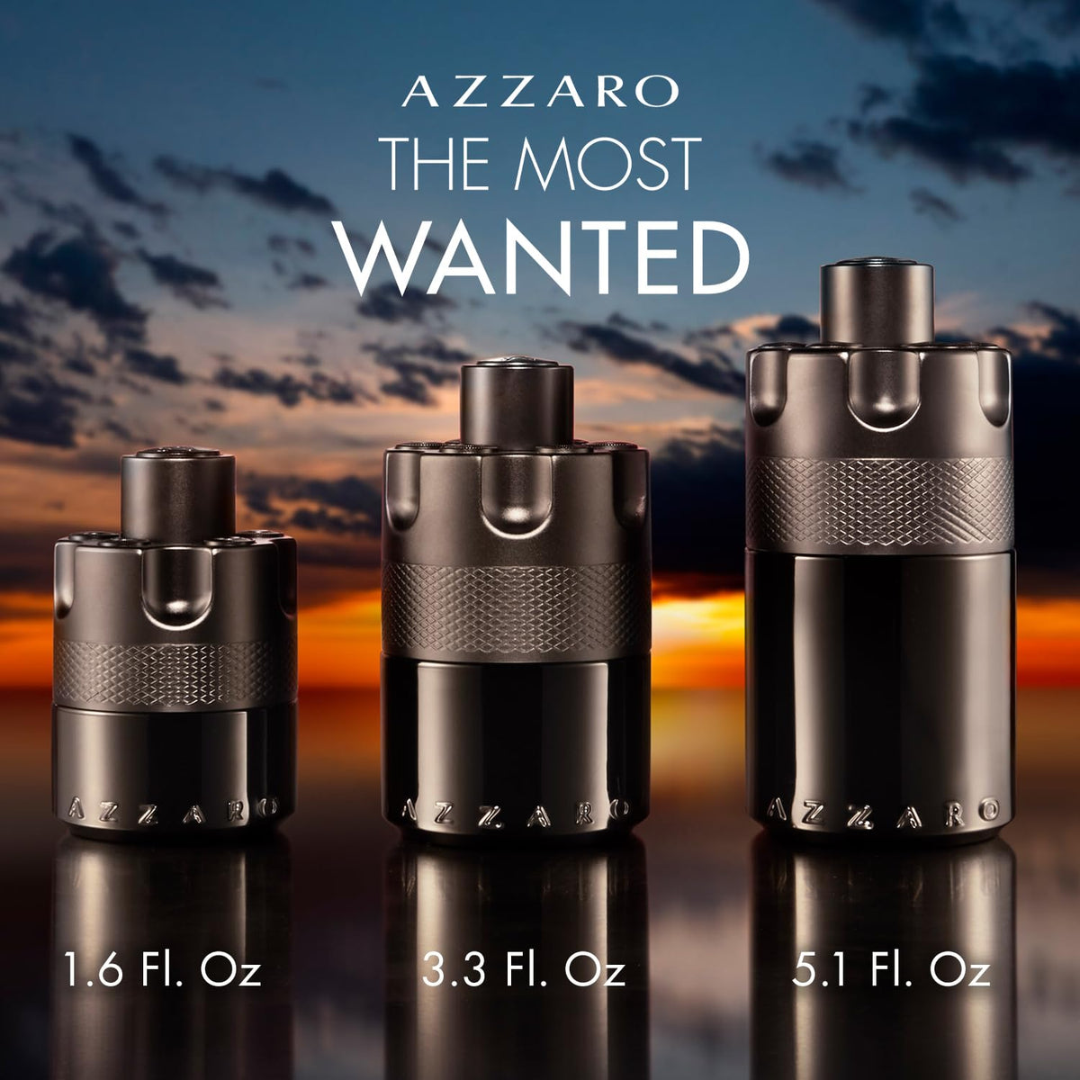 Azzaro The Most Wanted Eau de Parfum Intense displayed with accessories