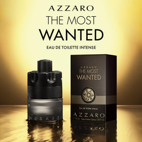Azzaro The Most Wanted Intense Eau de Toilette with background elements