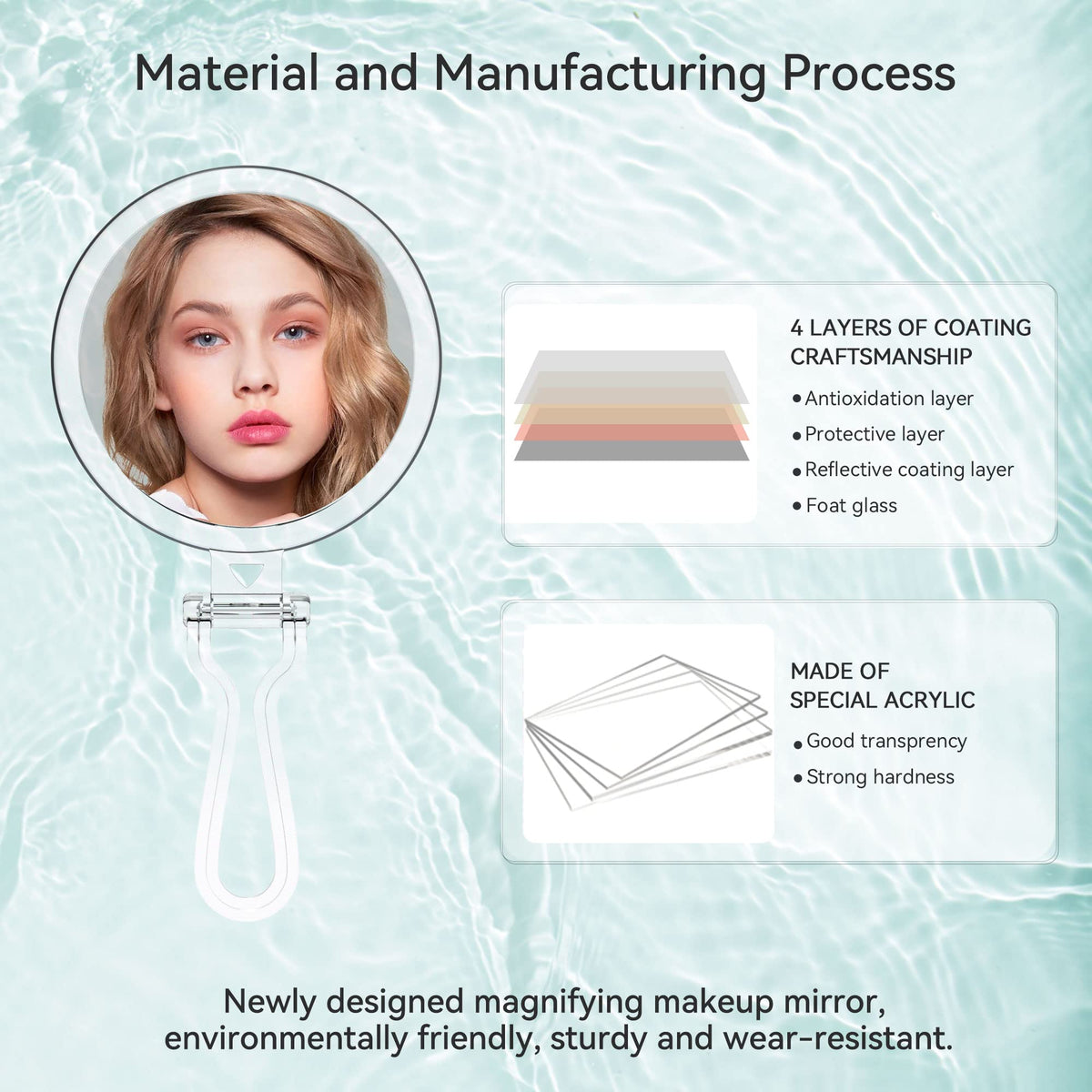 B Beauty Planet 20X Magnifying Mirror close-up of the handle