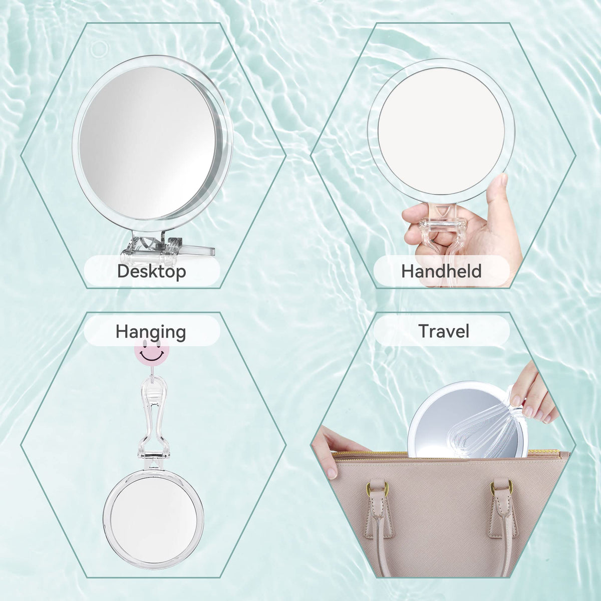 B Beauty Planet 20X Magnifying Mirror displaying 20x magnification feature