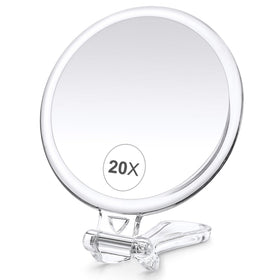 B Beauty Planet 20X Magnifying Mirror front view with adjustable handle