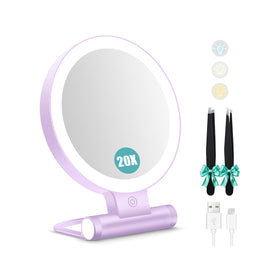 B Beauty Planet 30X Magnifying Makeup Mirror front view, purple