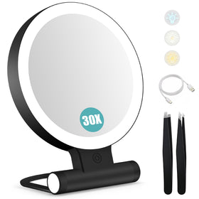 B Beauty Planet 30X Magnifying Mirror front view with light