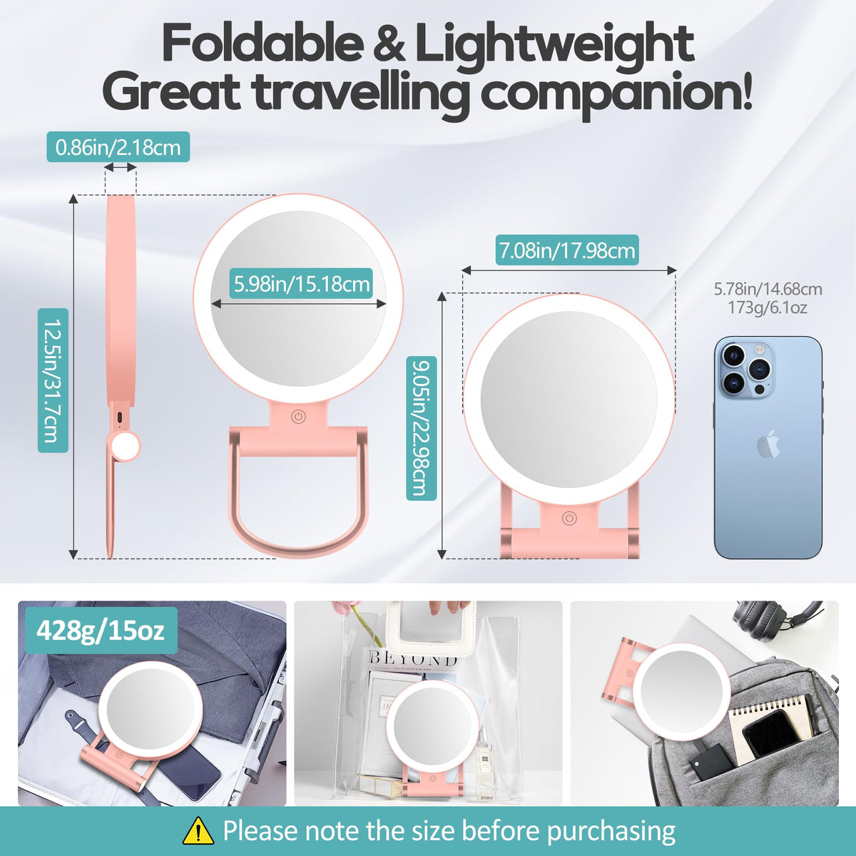 B Beauty Planet 30X Magnifying Mirror on a tabletop