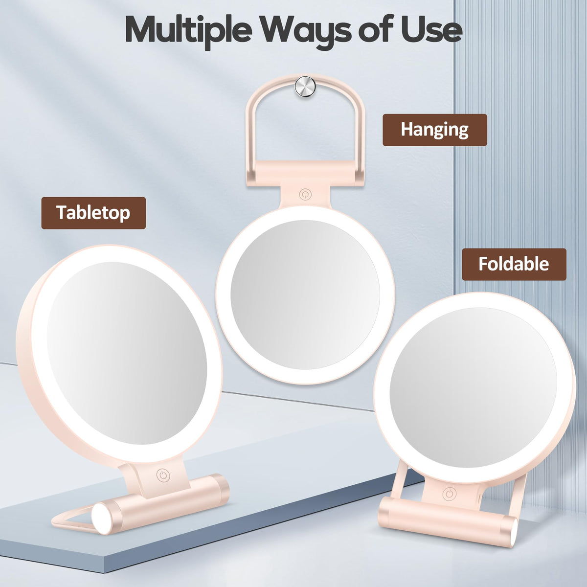 B Beauty Planet Magnifying Mirror on a vanity table