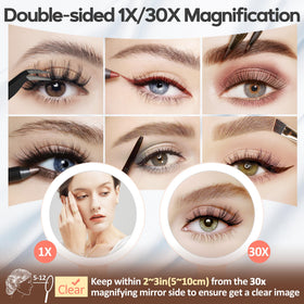 B Beauty Planet Magnifying Mirror with adjustable brightness controls