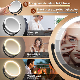 B Beauty Planet Vanity Mirror showing 30X magnifying side
