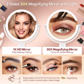 B Beauty Planet Vanity Mirror showing adjustable brightness features