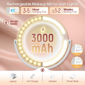 B Beauty Planet Vanity Mirror side view with 360° rotation